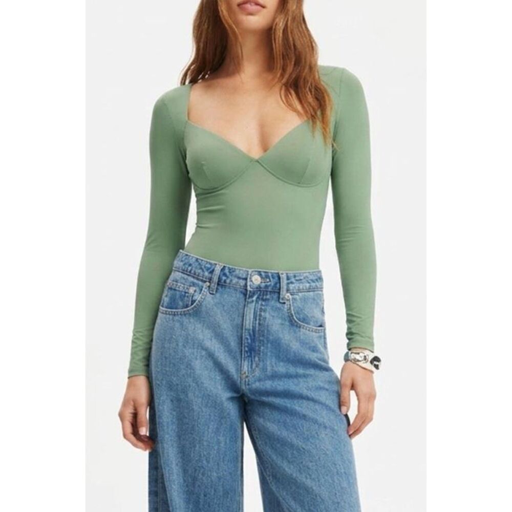 Popilush Shapewear Bodysuit L | Women's Long Sleeve Tummy Control V Neck NWT